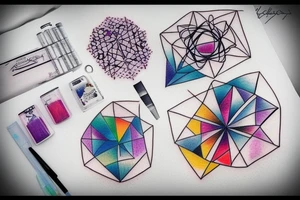 geometric water color tattoo tattoo idea