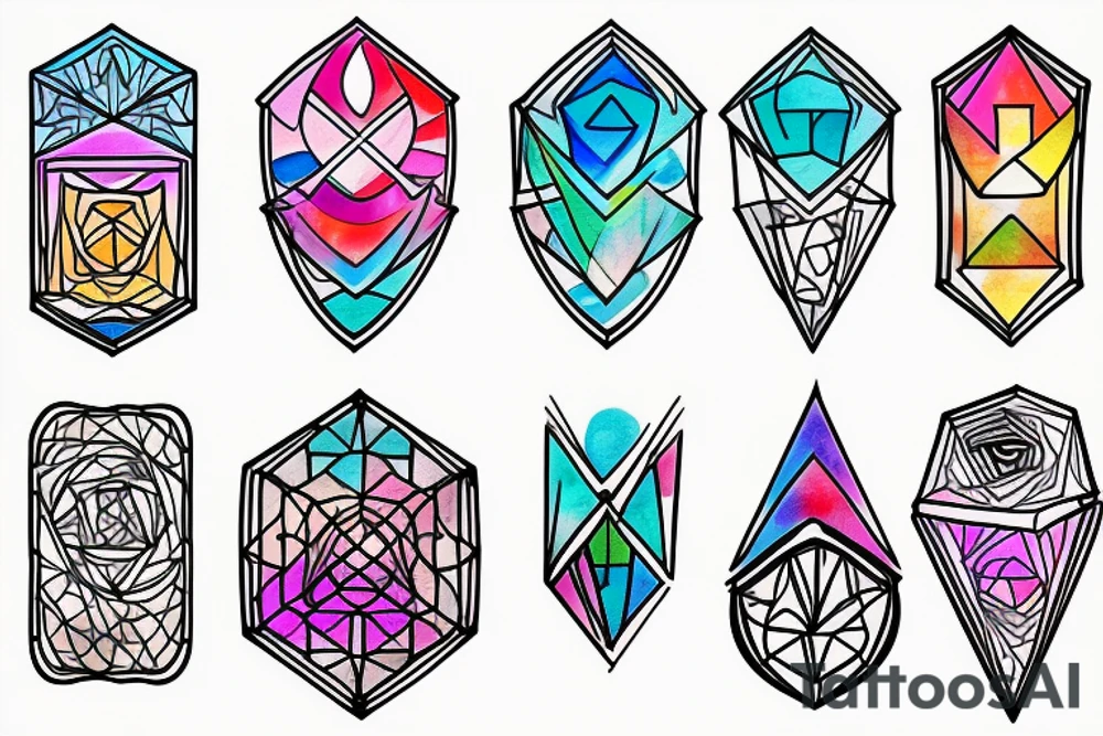 geometric water color tattoo tattoo idea