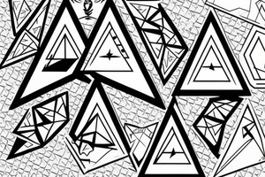 Triangle with gemini sign in top and libra in the bottoms tattoo idea