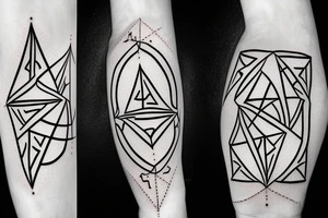 Triangle with gemini sign in top and libra in the bottoms tattoo idea