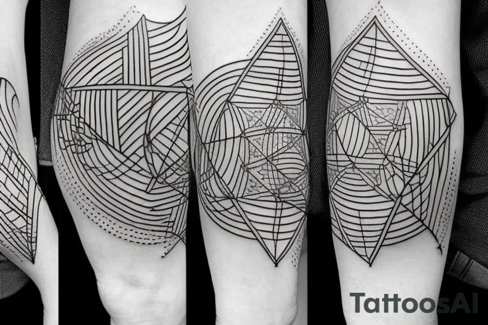 chain of planets adorned with geometric patterns and lines tattoo idea