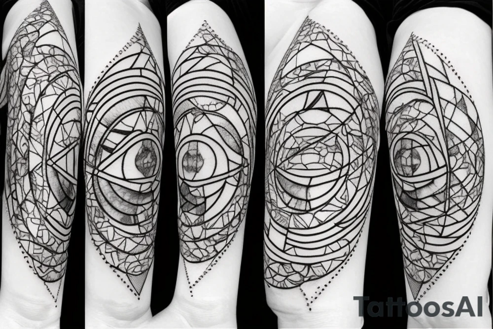 chain of planets adorned with geometric patterns tattoo idea