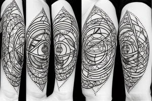chain of planets adorned with geometric patterns tattoo idea