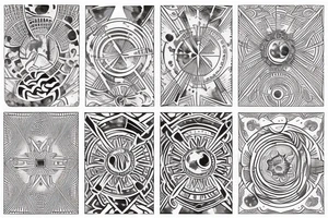 chain of planets adorned with geometric patterns tattoo idea