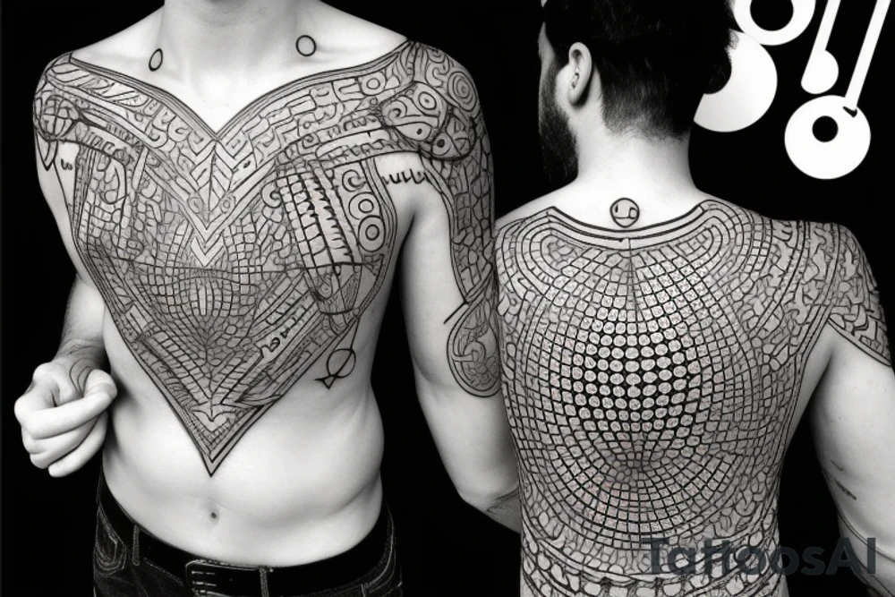 chain of planets adorned with geometric patterns tattoo idea
