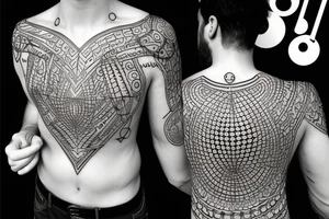 chain of planets adorned with geometric patterns tattoo idea