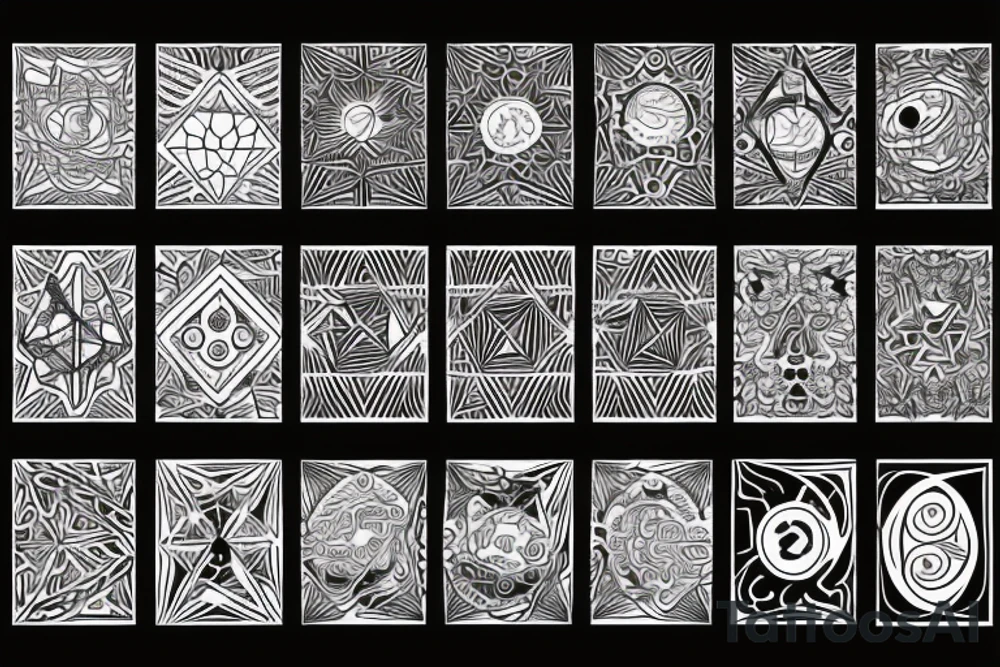 chain of planets adorned with geometric patterns tattoo idea