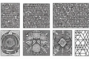 chain of planets adorned with geometric patterns tattoo idea
