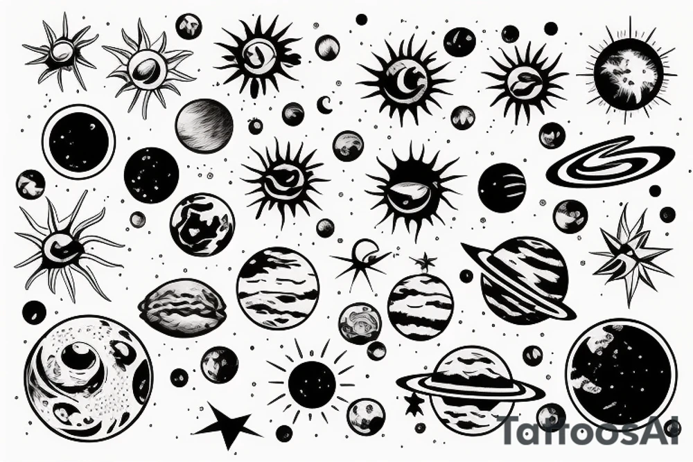 Solar System Tattoo tattoo idea