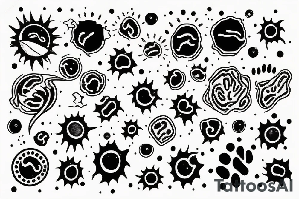 Solar System with Dog paw tracks tattoo idea