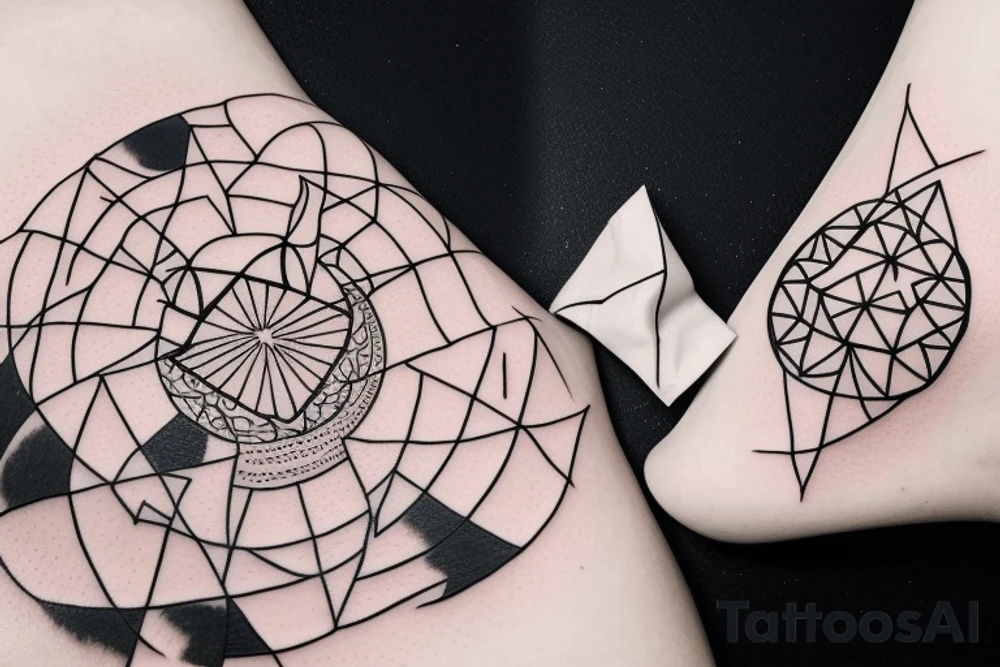 Solar System with geometric patterns tattoo idea