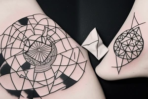 Solar System with geometric patterns tattoo idea