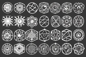 Solar System with geometric patterns tattoo idea