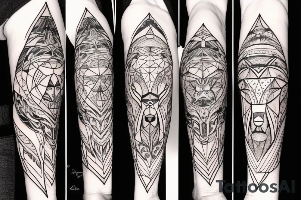 wolf with planet tattoo idea