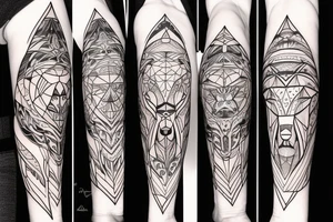 wolf with planet tattoo idea