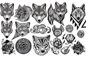 wolf with planet tattoo idea