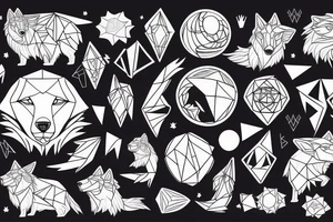 wolf with planet tattoo idea