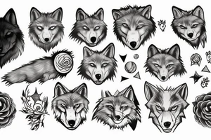 wolf with planet tattoo idea