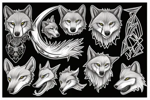 wolf with planet tattoo idea