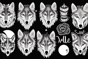 wolf with planet tattoo idea