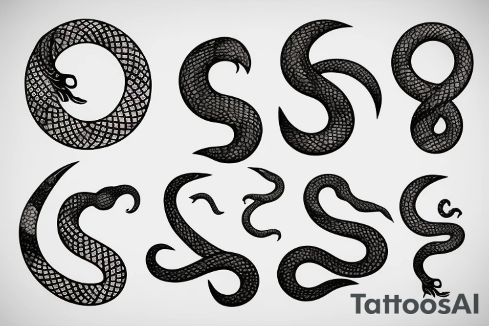 moon with snake tattoo idea