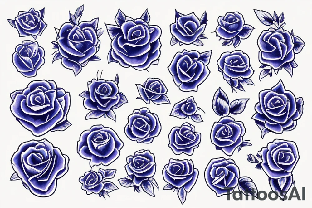 blue roze tattoo idea