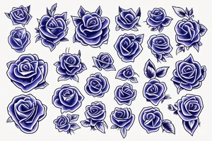 blue roze tattoo idea