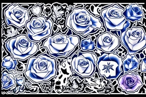 blue roze tattoo idea