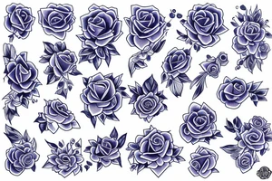 blue roze tattoo idea