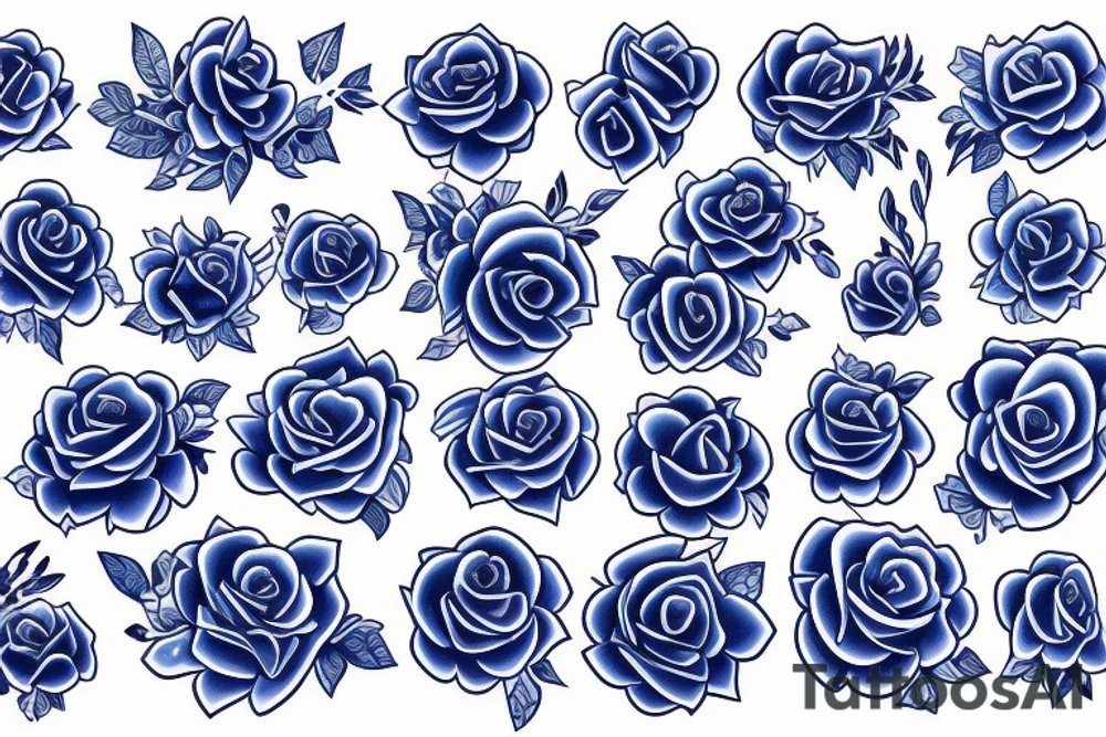 blue roze tattoo idea