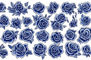 blue roze tattoo idea