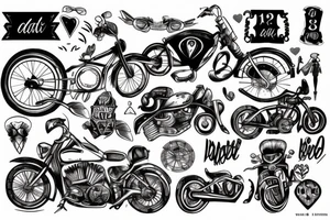 my date of birth is on 13 and i love bikes tattoo idea