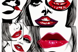 red lipstick kiss print tattoo idea