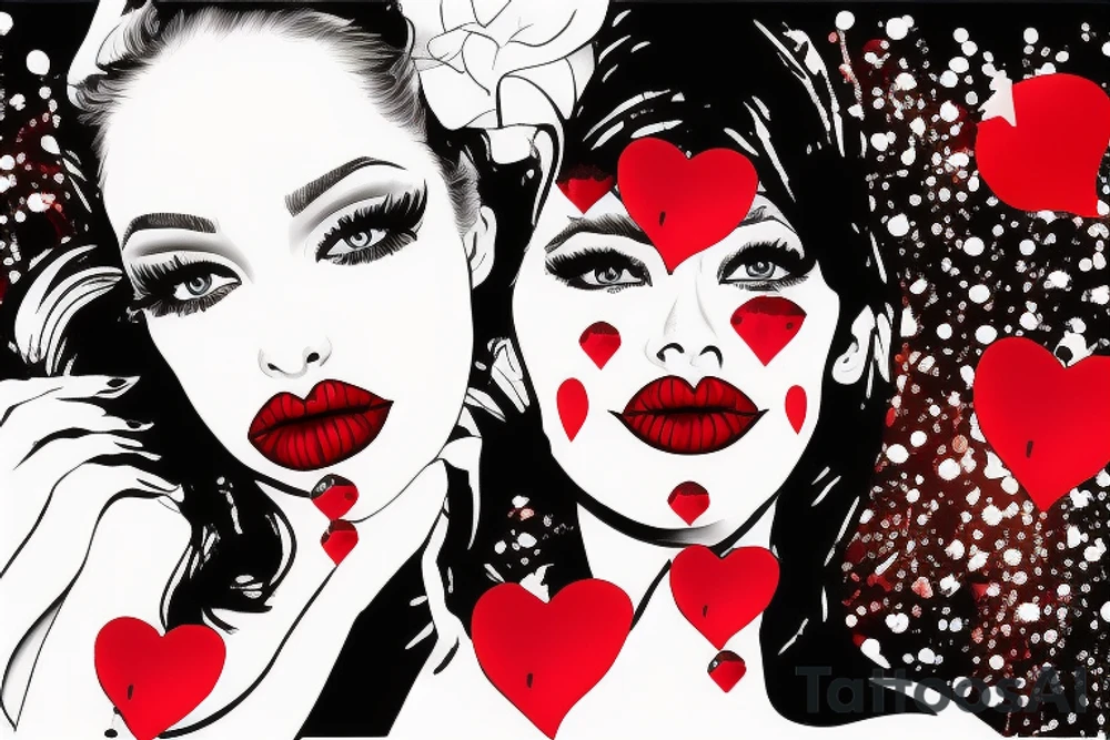red lipstick kiss print tattoo idea