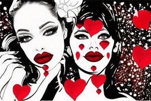 red lipstick kiss print tattoo idea