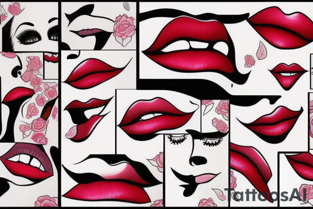 red lipstick kiss tattoo idea