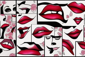 red lipstick kiss tattoo idea