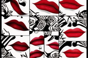red lipstick kiss tattoo idea