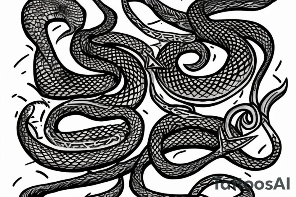 snake wrapped around a magic dagger tattoo idea