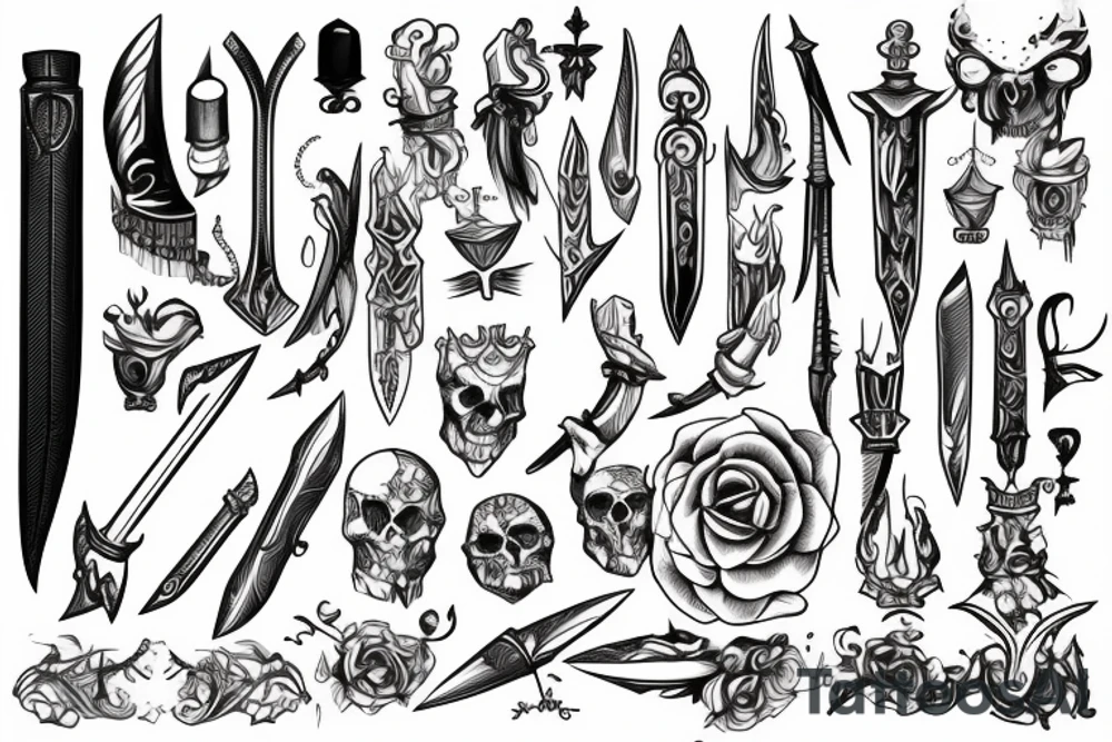 magic dagger tattoo idea