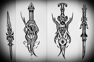 magic dagger minimalism tattoo idea