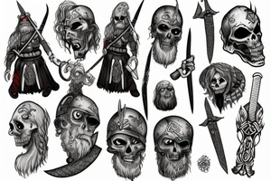 Undead viking soldier tattoo idea