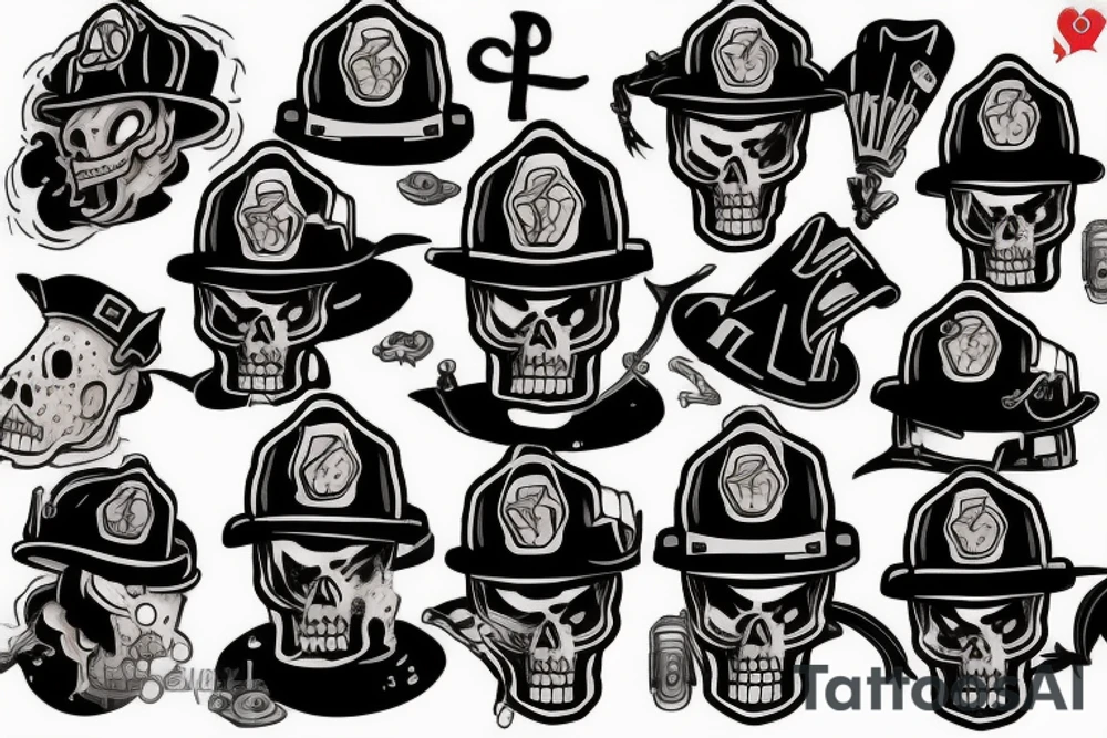 Undead firefighter tattoo idea