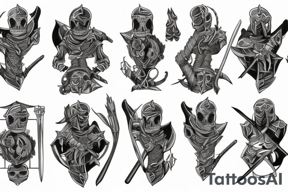 Skeleton knight tattoo idea
