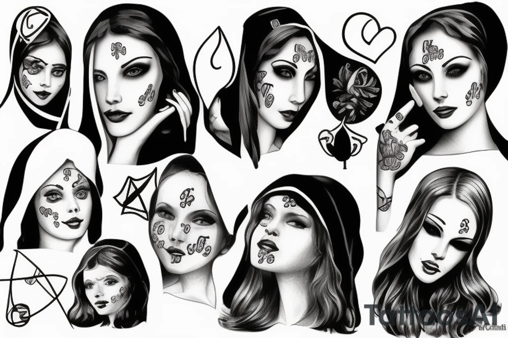 Woman nun tattoo idea