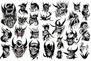 demon oni anime tattoo idea