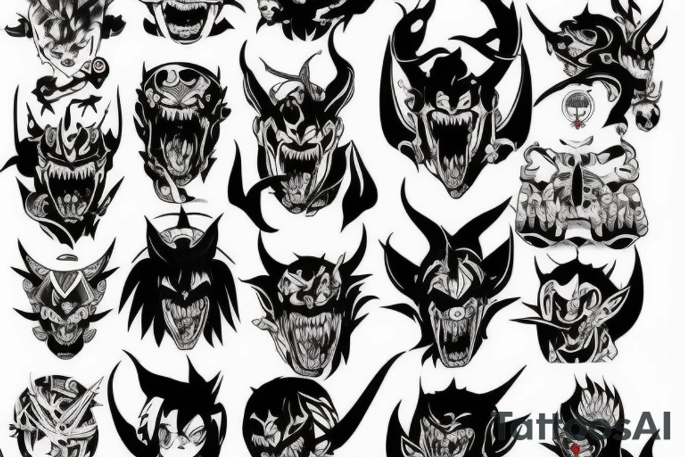 demon oni anime tattoo idea