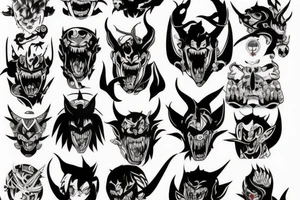 demon oni anime tattoo idea