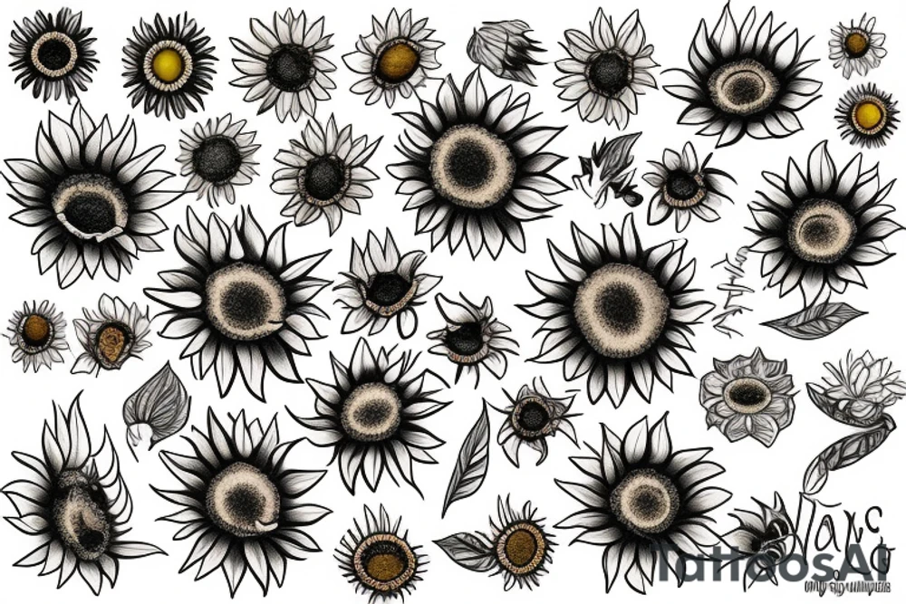 Mini sunflower tattoo idea