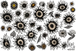 Mini sunflower tattoo idea